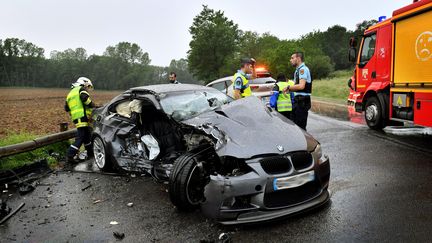 Un accident mortel à Thiers (Puy-de-Dôme), le 27 mai 2018. (REMI DUGNE / MAXPPP)