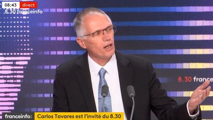 Carlos Tavares, directeur général de Stellantis, invité du 8:30 de franceinfo le 18 octobre 2022. (FRANCENFO)