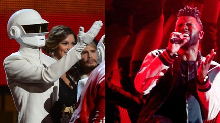 Daft Punk et le chanteur canadien The Weeknd alliés pour le single "Starboy".
 (FRrederic J. Brown / AFP -  Rich Polk / Getty Images / AFP)