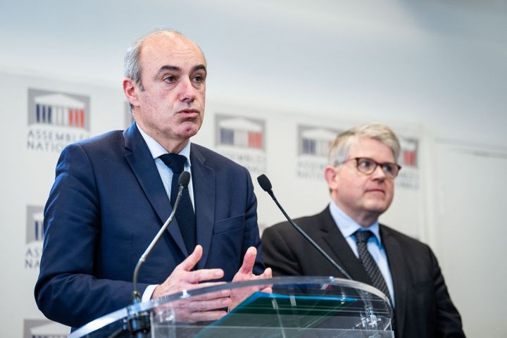 Olivier Marleix, president of the Les Républicains group in the National Assembly, February 14, 2023. (XOSE BOUZAS / HANS LUCAS / AFP)