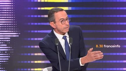 Le président du groupe Les Républicains au Sénat, Bruno Retailleau, invité franceinfo le 5 octobre 2023. (franceinfo)