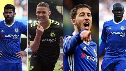 Diego Costa, Gary Cahill, Eden Hazard, N'Golo Kanté, les joueurs de Chelsea