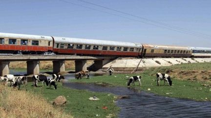 Un train a déraillé près de Homs, en direction de Damas. Les autorités accusent des saboteurs (23/07/11) (AFP / Louai Beshara)