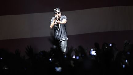 Jay-Z, le 1er juin 2012 sur la sc&egrave;ne de Paris-Bercy. (GUILLAUME BAPTISTE / AFP)