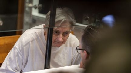 L'ex-femme de Michel Fourniret Monique Olivier, à la cour d'assises des Hauts-de-Seine, le 28 novembre 2023. (SERGE TENANI / HANS LUCAS / AFP)