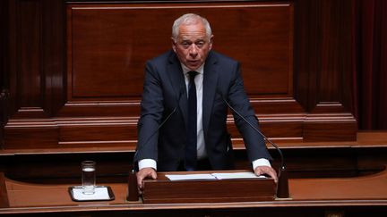 François Patriat, président du groupe LREM au Sénat, le 9 juilet 2018, lors d'un congrès à Versailles (Yvelines).&nbsp; (LUDOVIC MARIN / AFP)