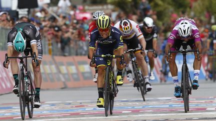 L'Australien Caleb Ewan remporte le sprint (LUK BENIES / AFP)