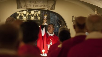 Michel Aupetit, alors archevêque de Paris, célèbre une messe le 23 septembre 2021 au Vatican. (MAXPPP)