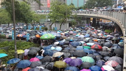 Des dizaines de milliers de personnes ont défilé, dimanche 18 août, en soutien au mouvement pro-démocratie, à Hong Kong. (JÉRÉMY TUIL / FRANCE-INTER)