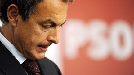 José Luis Rodriguez Zapatero, le chef du gouvernement socialiste espagnol, dimanche 22 mai 2011. (AFP)