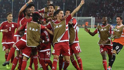 Les Guinéens qualifiés pour les quarts de finale de la CAN 2015. (CARL DE SOUZA / AFP)