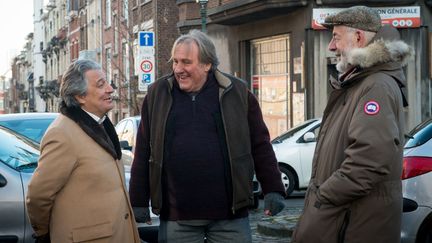 Christian Clavier, Gérard Depardieu et le réalisateur Bertrand Blier sur le tournage de "Convoi exceptionnel"
 (Nicolas Schul )