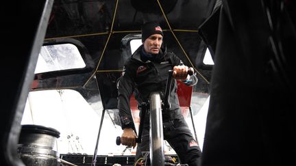 Jérémie Beyou à bord de Charal, avant le départ de la Route du Rhum 2022. (MAXIME MERGALET / CHARAL)