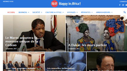 Page d’accueil du site d'information Happy in Africa! 