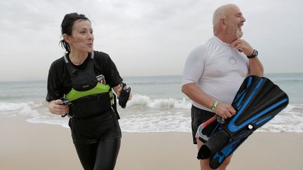 &nbsp; (Maria Guerra et Alain Gomez se sont entraînés en conditions réelles dimanche 9 août © Emmaüs / ANTONIN B)