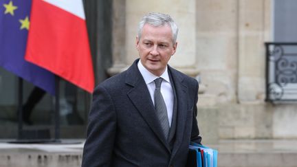 Le ministre de l'Economie Bruno Le Maire à la sortie du Conseil des ministres, à l'Elysée, le 23 janvier 2019. (LUDOVIC MARIN / AFP)