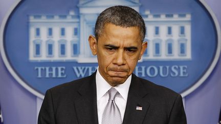 Le pr&eacute;sident am&eacute;ricain, Barack Obama, lors d'une conf&eacute;rence de presse &agrave; la Maison Blanche, &agrave; Washington (Etats-Unis), le 19 d&eacute;cembre 2012. (KEVIN LAMARQUE / REUTERS)