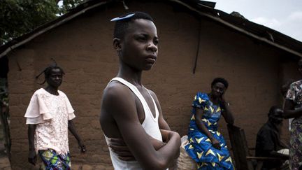 Distribution de nourriture à Kasala, dans la région tourmentée du Kasaï, au centre de la République démocratique du Congo, en octobre 2017.   (JOHN WESSELS / AFP )