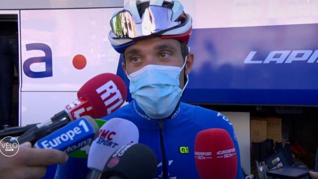 Après avoir chuté par deux fois et heurté le bras d'un assistant lors d'un ravitaillement, Thibaut Pinot a joué de malchance sur les routes jurassiennes. Il attend avec impatience les grandes étapes alpestres.