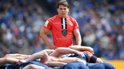 Antoine Dupont lors de la demi-finale de Champions Cup entre le Leinster et le Stade Toulousain à Dublin, le 14 mai 2022. (ASHLEY WESTERN / AFP)