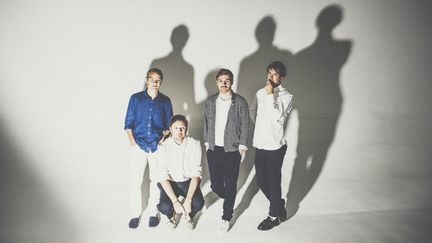 Les quatre membres du groupe Django Django. (Fiona Garden)