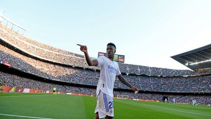 Vinicius Junior, victime d'insultes racistes sur le terrain de Barcelone dimanche. (JOAN VALLS / NURPHOTO)