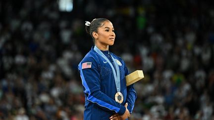 Jordan Chiles, le 5 août 2024, à Paris. (GABRIEL BOUYS / AFP)