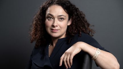 L'écrivain Delphine Horvilleur photographiée pendant le premier congrès "Les femmes et le judaïsme" à Troyes le 17 juin 2017 (BERTRAND GUAY / AFP)