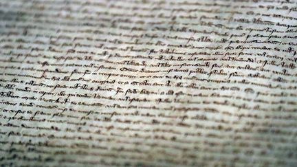 Un morceau de la Magna Carta, à Westminster Abbey à Londres, mai 2018
 (Frank Augstein/AP/SIPA)