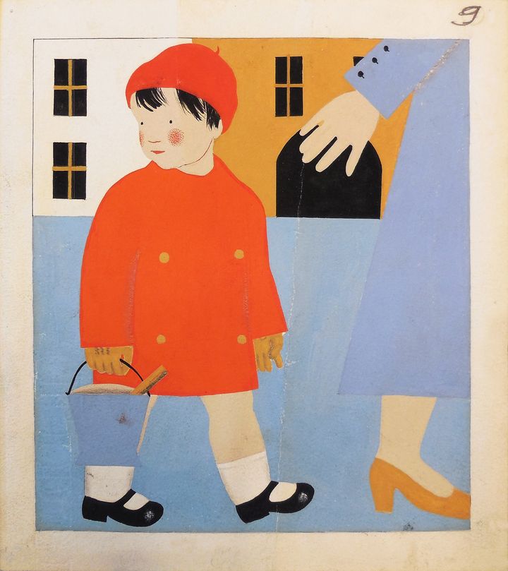 "Bonjour , bonsoir", Nathalie Parain, gouache, 1934 (FLAMMARION / PERE CASTOR)