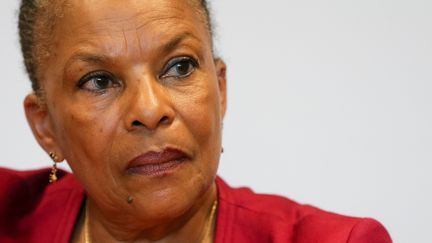 Christiane Taubira, le 26 avril 2018 à Bruxelles. (STEPHANIE LECOCQ / EPA)