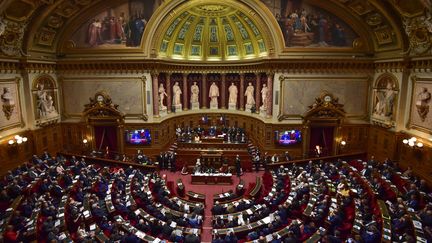 L'hemicycle du Sénat lors de l'ouverture de la session ordinaire 2017-2018, le 2 octobre 2017. (CHRISTOPHE ARCHAMBAULT / AFP)