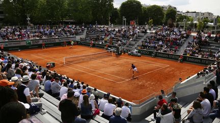 Un match des qualifications de Roland-Garros entre le Français Manuel Guinard et le Belge&nbsp;Kimmer Coppejans, le 22 mai 2019. (IBRAHIM EZZAT / NURPHOTO)