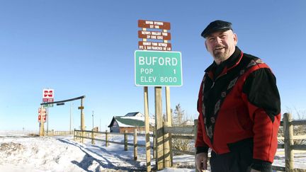 Don Sammons, l'unique habitant et propri&eacute;taire de Buford (Etats-Unis),&nbsp;le 1er janvier 2011. La ville a &eacute;t&eacute; vendue le 5 avril 2012. (MICHAEL SMITH / AP / SIPA)