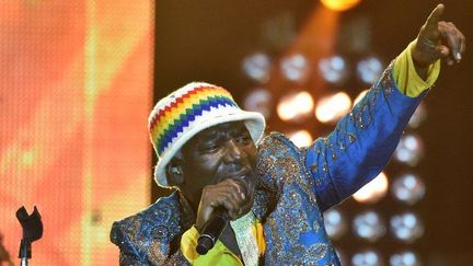 Le chanteur de reggae ivoirien, Alpha Blondy, lors de la cérémonie d'ouverture du 25e Festival panafricain de cinéma de Ouagadougou (Fespaco), le 25 février 2017, au Burkina Faso. (ISSOUF SANOGO/AFP)