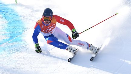 Le Français Alexis Pinturault aux JO d'hiver de Pyeongchang, en Corée du Sud, le 18 février 2018. (FRANK HOERMANN / SVEN SIMON / AFP)