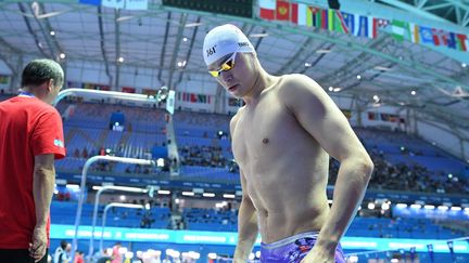 Sun Yang (ici lors des Mondiaux de Gwanju, le 25 juillet 2019) ne pourra reprendre la compétition qu'en juin 2024. (OLI SCARFF / AFP)