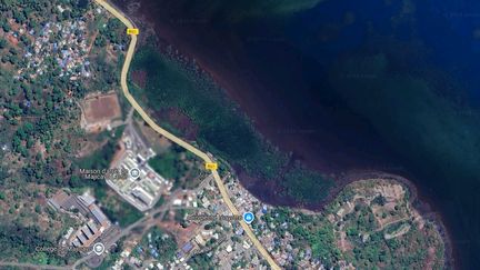 Vue satellite de la maison d'arrêt de Majicavo à Mayotte. (GOOGLE STREET VIEW)