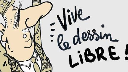 Détail de l'affiche de l'exposition 'Vive le dessin libre"
 (Mémorial Charles de Gaulle)