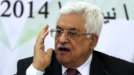 Le pr&eacute;sident de l'autorit&eacute; palestinienne Mahmoud Abbas, &agrave; Ramallah le 26 avril 2014.&nbsp; (ABBAS MOMANI / AFP)