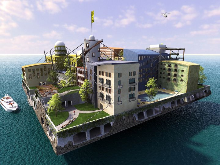 Le projet "Swimming City".
 (The Seasteading Institute)