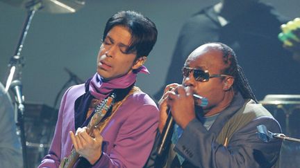 Prince et Stevie Wonder aux 2006 BET Awards à Los Angeles, le 27 juin 2006
 (Fraze Harrison / Getty Images / AFP)