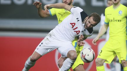 L'attaquant de Tottenham Harry Kane a eu du mal face aux Belge de la Gantoise (OLIVIER HOSLET / EPA)