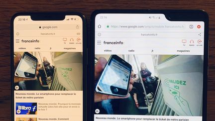 iPhone 11 Pro Max et Galaxy Fold. (JEROME COLOMBAIN / RADIO FRANCE)