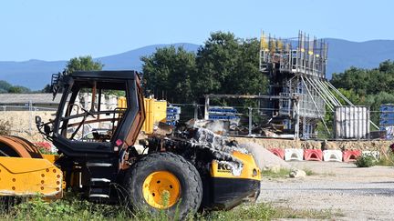 Le site de la Cal'arbre, à Saïx (Tarn), où les opposants à l'autoroute A69 avaient monté une ZAD pour protéger les arbres sur le chantier de l'A69, le 27 août 2024. (REMY GABALDA / MAXPPP)