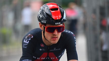 Le coureur d'Ineos, Pavel Sivakov, le 12 mai 2021, lors du Giro d'Italie.&nbsp; (DARIO BELINGHERI / AFP)