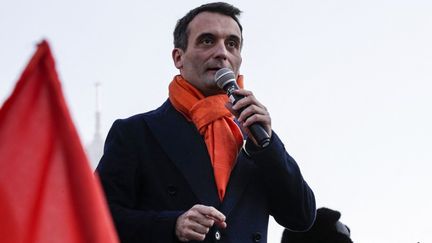 Florian Philippot à Paris, le 15 janvier 2022. (GEOFFROY VAN DER HASSELT / AFP)