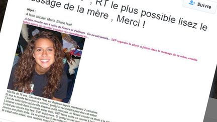 &nbsp; (Le retour de la fausse disparition de Cassandra Huet © Capture d'écran Twitter)