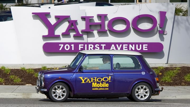 Devant le si&egrave;ge de Yahoo! &agrave; Sunnyvale, en Californie (Etats-Unis), le 1er f&eacute;vrier 2008. (KIMBERLY WHITE / REUTERS)