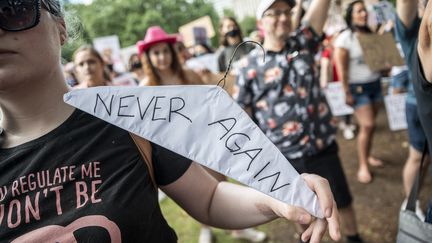 Une manifestante en faveur du droit à l'avortement, à Austin, au Texas, le 29 mai 2021.&nbsp; (SERGIO FLORES / GETTY IMAGES NORTH AMERICA / AFP)